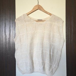 Elegance Crochet Cream Sweater Vest